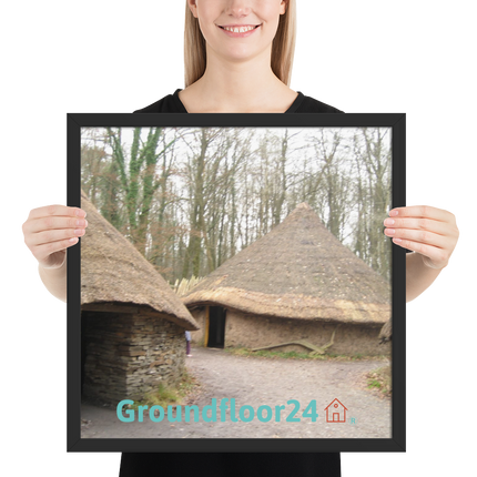 Village Charm Framed poster with Groundfloor24 with House Logo