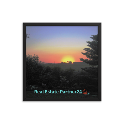 Beautiful Sunset Sinari Framed poster with realestatepartner24 with house Logo