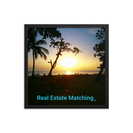 Beautiful Sea View Framed poster with realestatematching without key Logo