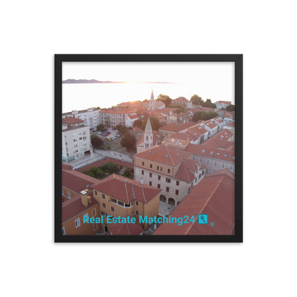 Roof Sunset View Framed poster with realestatematching24 with key Logo