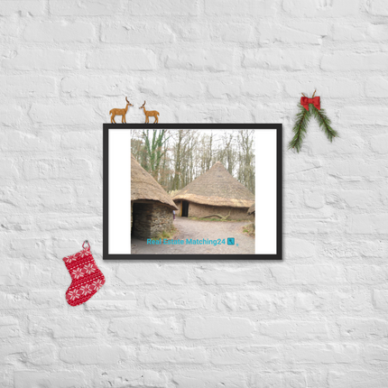 Village Charm Framed poster with realestatematching24 with key Logo