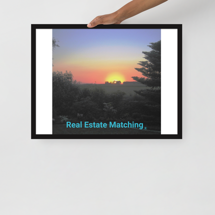 Beautiful Sunset Sinari Framed poster with realestatematching without key Logo