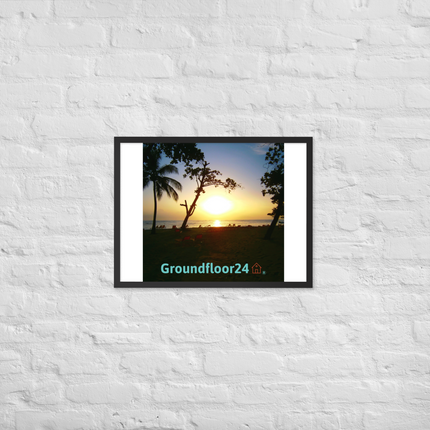 Beautiful Sea View Framed poster with Groundfloor24 with House Logo