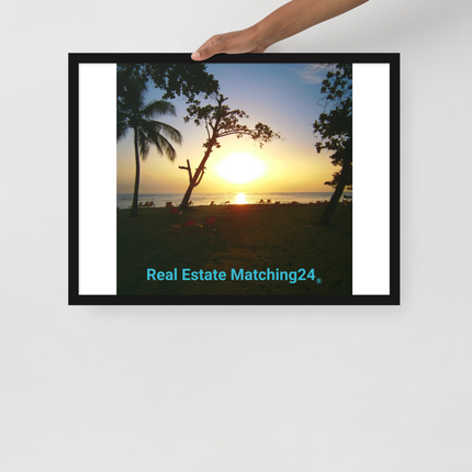 Beautiful Sea View Framed poster with realestatematching24 without key Logo