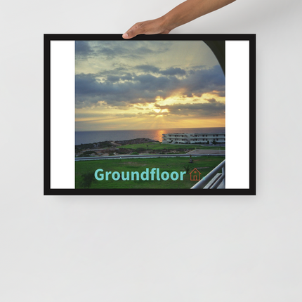 Natural View Framed poster with Groundfloor with House Logo