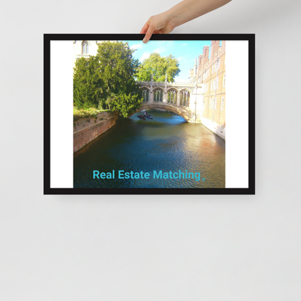 Beautiful Canel Framed poster with realestatematching without key Logo