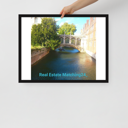 Beautiful Canel Framed poster with realestatematching24 without key Logo