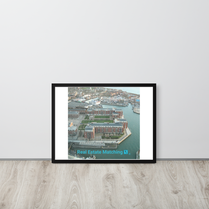 Nice City Framed poster with realestatematching with key Logo