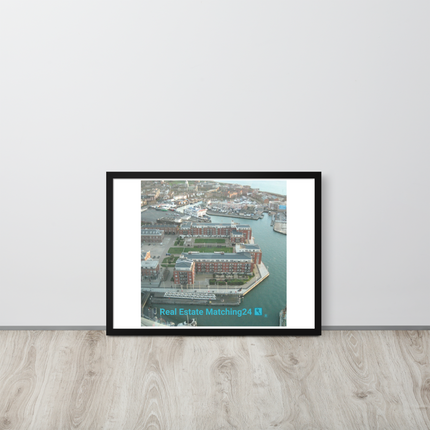 Nice City Framed poster with realestatematching24 with key Logo