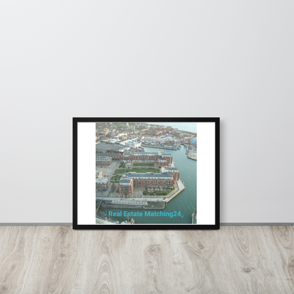 Nice City Framed poster with realestatematching24 without key Logo
