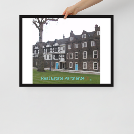 Beautiful Palace Framed poster with realestatepartner24 with house Logo