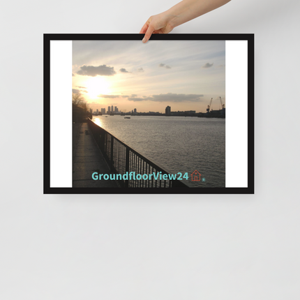 Awesome River View Framed poster with groundfloorview24 with House Logo