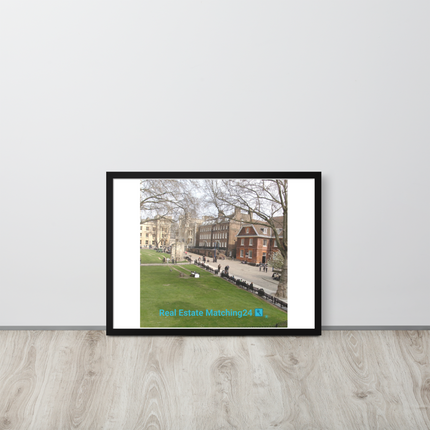 Beautiful Park Framed poster with realestatematching24 with key Logo