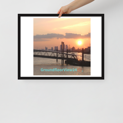 Evening Glow Framed poster with GroundfloorView24 with House Logo