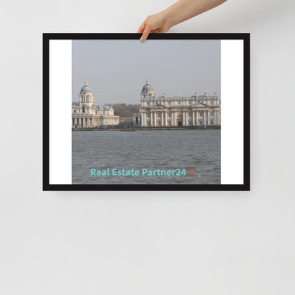 Riverside Beauty Framed poster with realestatepartner24 with house Logo