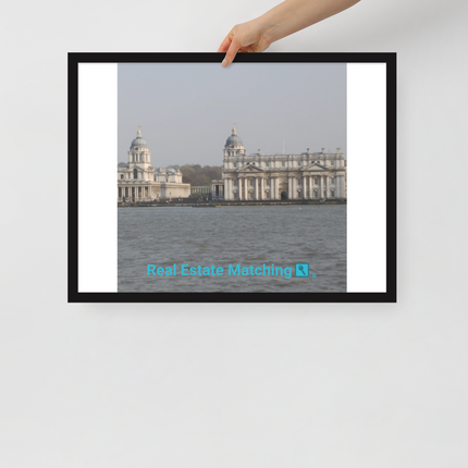 Riverside Beauty Framed poster with realestatematching with key Logo