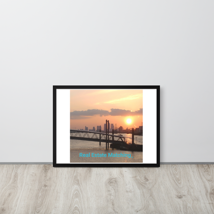 Evening Glow Framed poster with realestatematching without key Logo