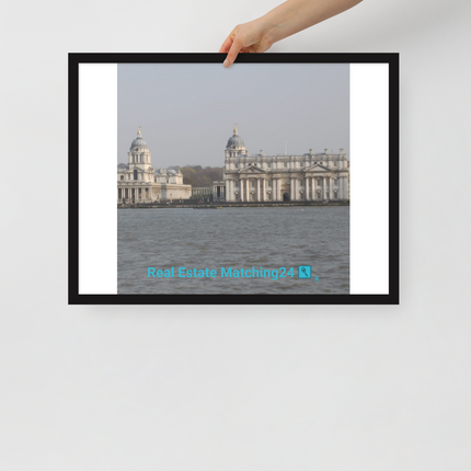 Riverside Beauty Framed poster with realestatematching24 with key Logo