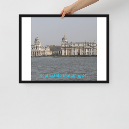 Riverside Beauty Framed poster with realestatematching24 without key Logo