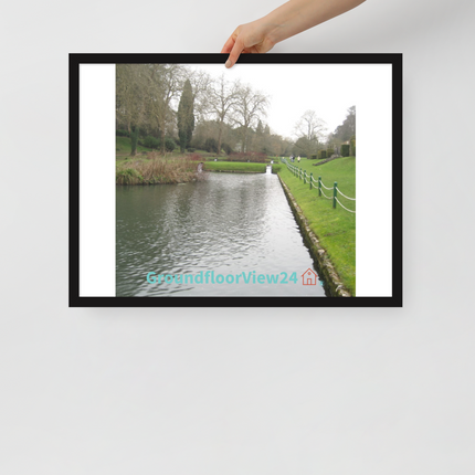 Lakeside Beauty Framed poster with groundfloorview24 with House Logo