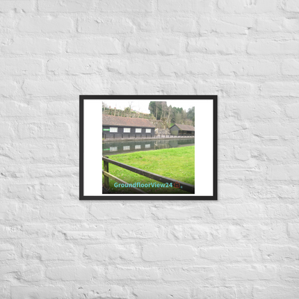 Lakeside Serenity Framed poster with groundfloorview24 with House Logo