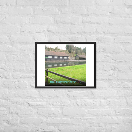Lakeside Serenity Framed poster with realestatepartner24 with house Logo