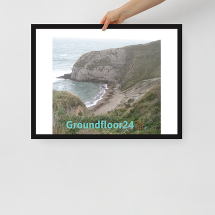 Sea & Hills Framed poster with Groundfloor24 with House Logo