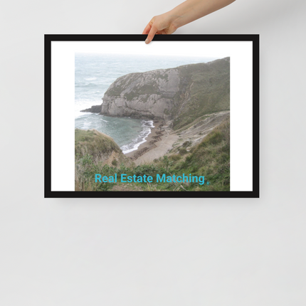 Sea & Hills Framed poster with realestatematching without key Logo