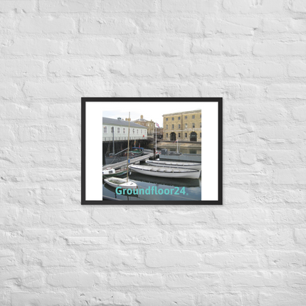 Boat on Water Framed poster with Groundfloor24 without House Logo