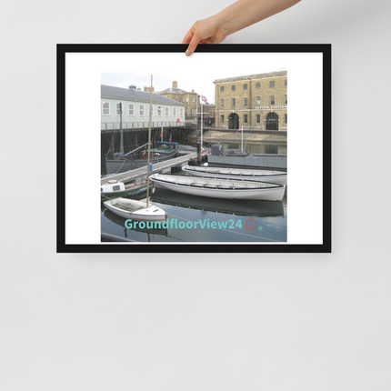 Boat on Water Framed poster with groundfloorview24 with House Logo