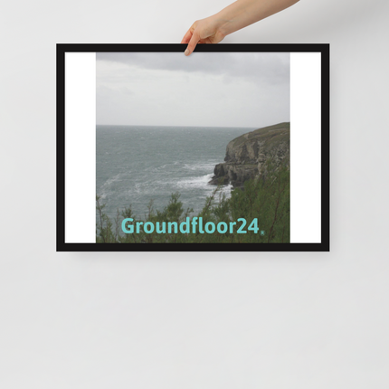 Seaside Serenity Framed poster with Groundfloor24 without House Logo