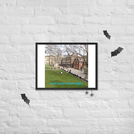 Beautiful Park Framed poster with realestatematching with key Logo