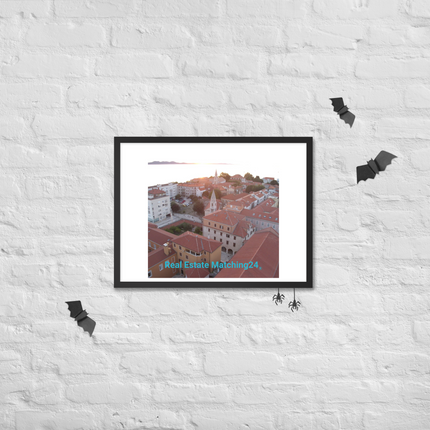 Roof Sunset View Framed poster with realestatematching24 without key Logo