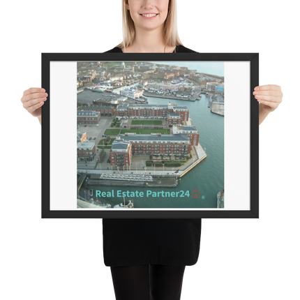 Nice City Framed poster with realestatepartner24 with house Logo