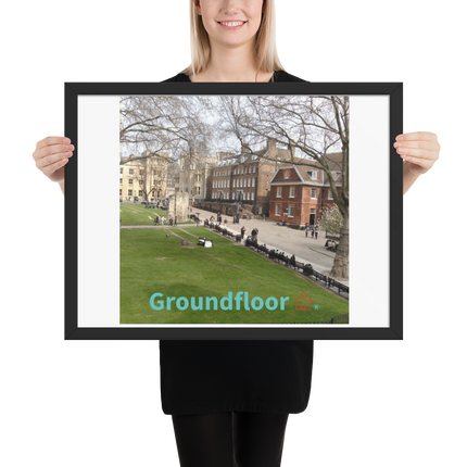 Beautiful Park Framed poster with Groundfloor with House Logo