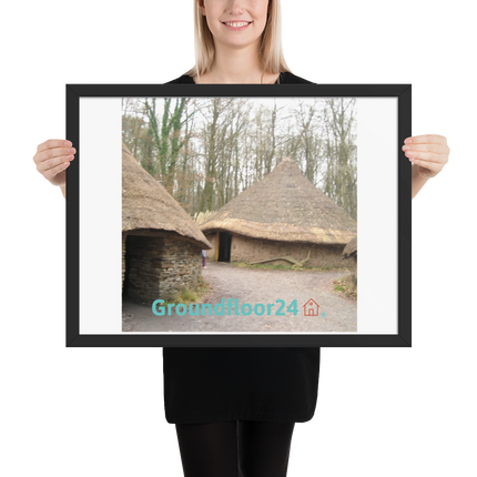 Village Charm Framed poster with Groundfloor24 with House Logo