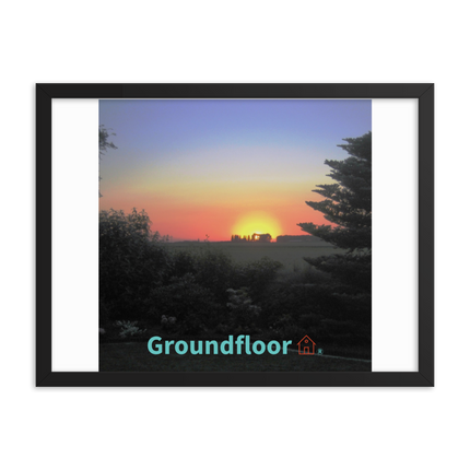 Beautiful Sunset Sinari Framed poster with Groundfloor with House Logo