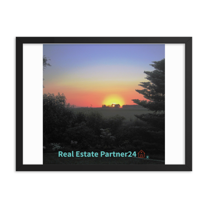 Beautiful Sunset Sinari Framed poster with realestatepartner24 with house Logo