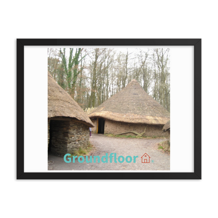 Village Charm Framed poster with Groundfloor with House Logo