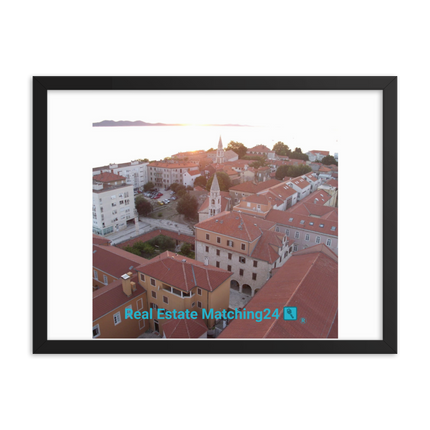 Roof Sunset View Framed poster with realestatematching24 with key Logo