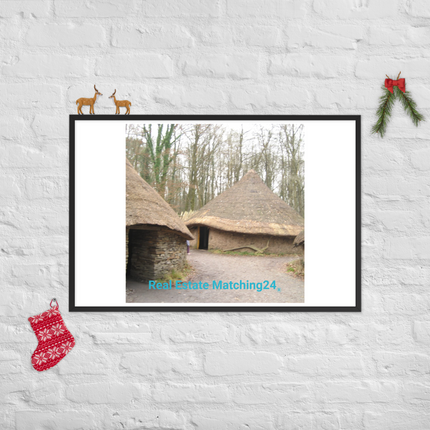 Village Charm Framed poster with realestatematching24 without key Logo