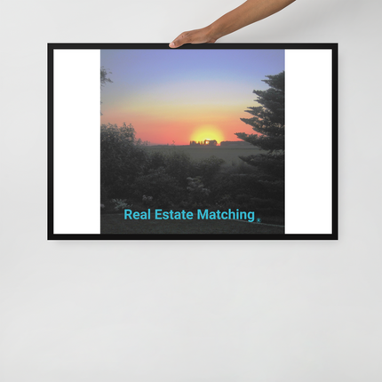 Beautiful Sunset Sinari Framed poster with realestatematching without key Logo