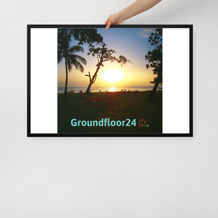 Beautiful Sea View Framed poster with Groundfloor24 without House Logo