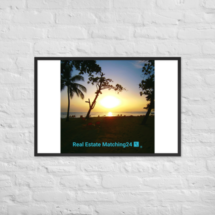 Beautiful Sea View Framed poster with realestatematching24 with key Logo