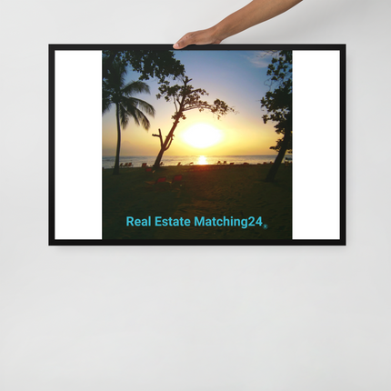 Beautiful Sea View Framed poster with realestatematching24 without key Logo