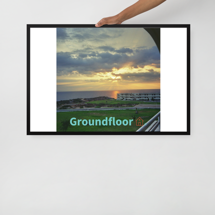 Natural View Framed poster with Groundfloor with House Logo