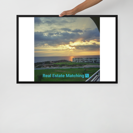 Natural View Framed poster with realestatematching with key Logo