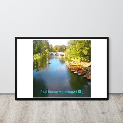 Beautiful Nature Framed poster with realestatematching24 with key Logo