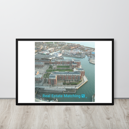 Nice City Framed poster with realestatematching with key Logo