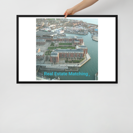 Nice City Framed poster with realestatematching without key Logo